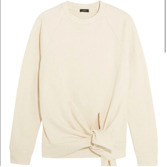 JOSEPH Runway Off White Loop Back Front Knot Raglan Crewneck Sweatshirt Sweater - Picture 3 of 15